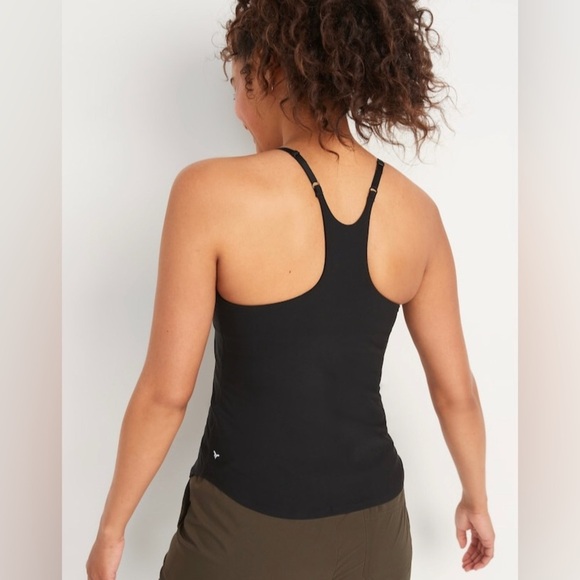 NWT! Black PowerLite LYCRA® ADAPTIV Racerback Shelf-Bra Tank Top - Large 🤎 - Picture 3 of 11
